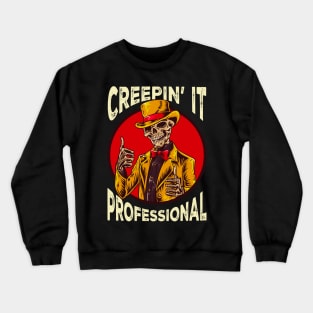 Funny Skeleton Meme Pun Goth Men Women Funny Halloween Crewneck Sweatshirt